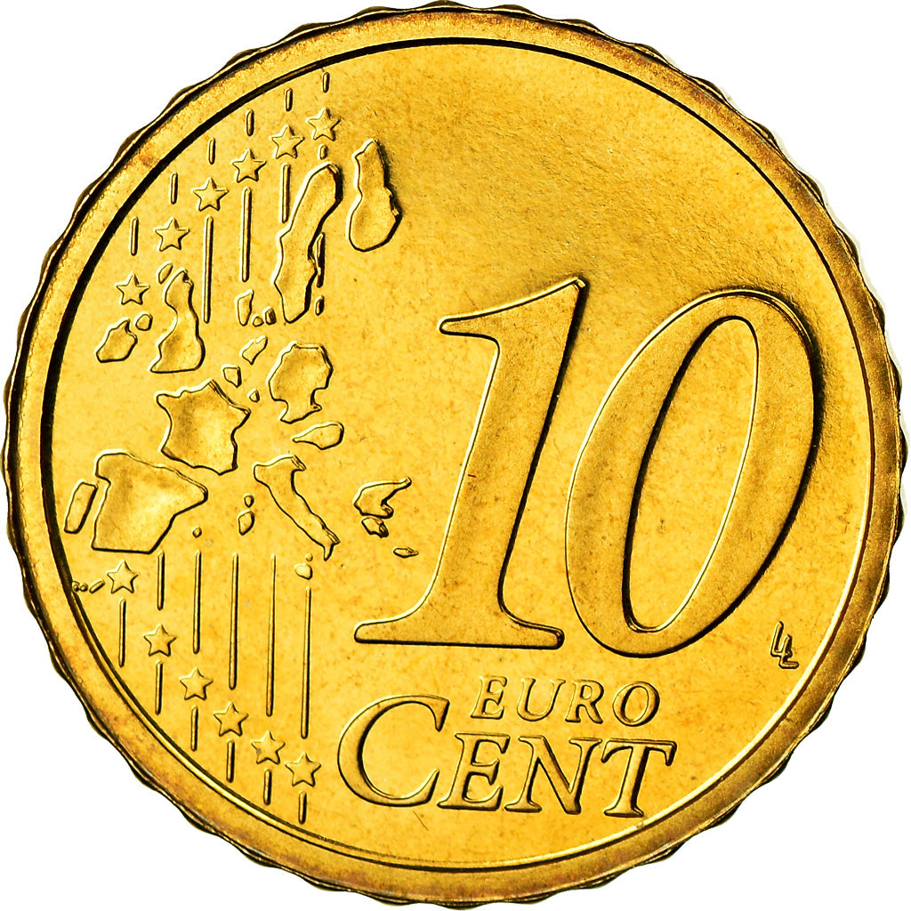 VATICAN CITY, 10 Euro Cent, 2005, MS(65-70), Brass, KM:344