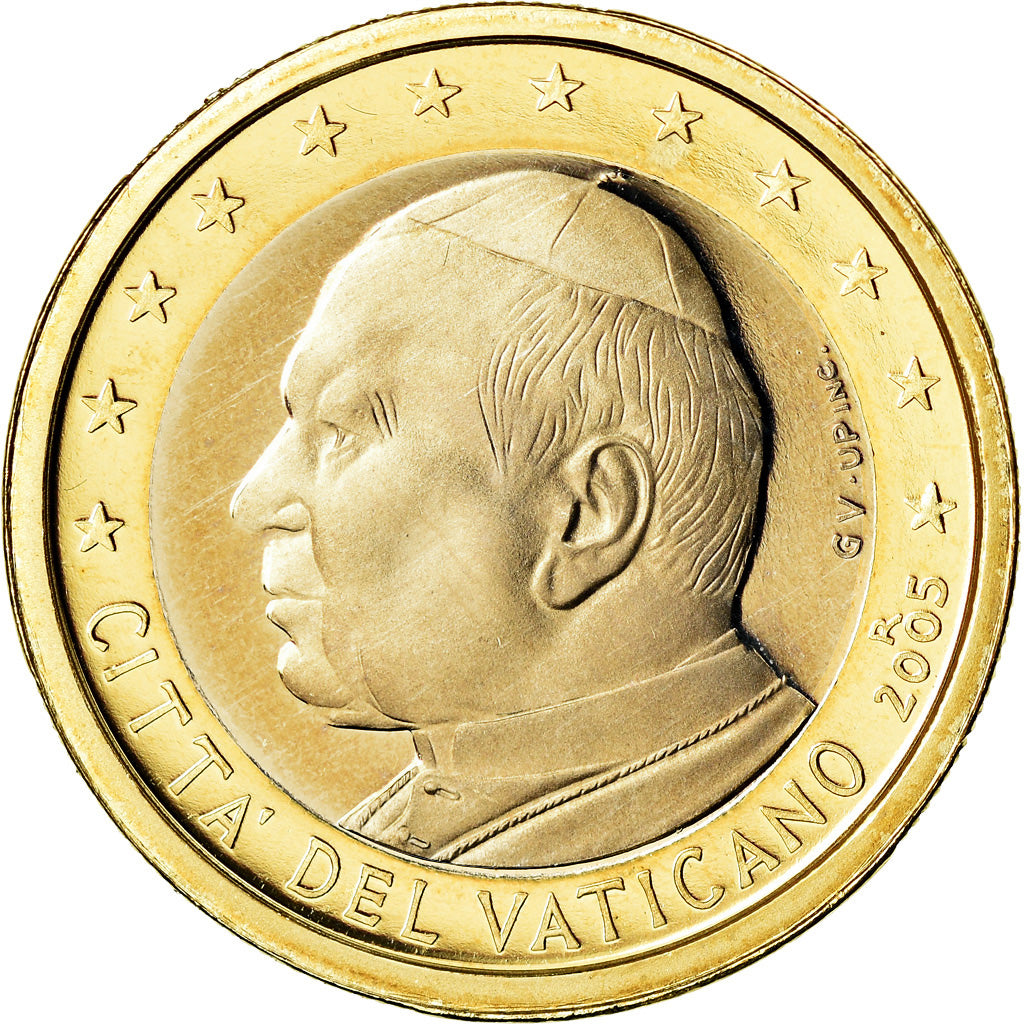 CIDADE DO VATICANO, Euro, Jean-Paul II, 2005, MS(65-70), Bimetálico, KM:347