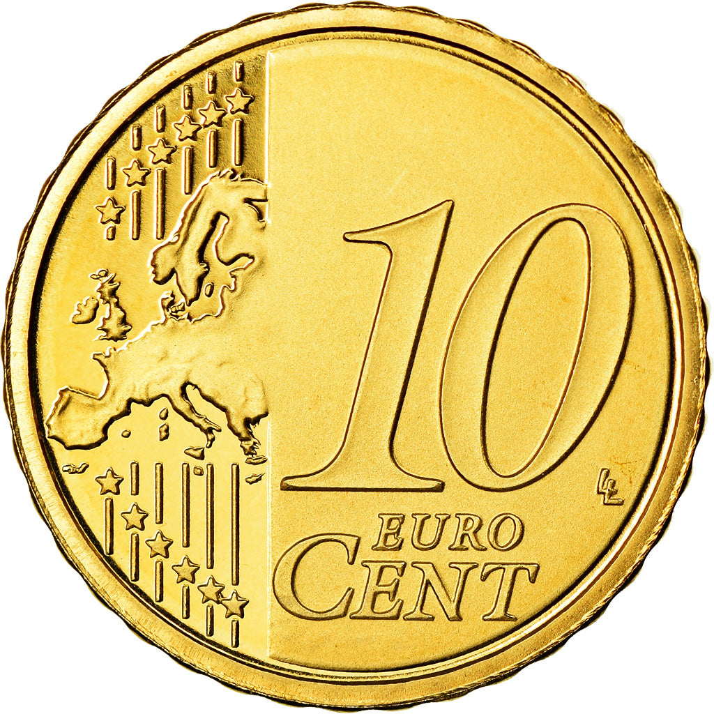VATICAN CITY, 10 Euro Cent, 2008, BU, MS(65-70), Brass, KM:385