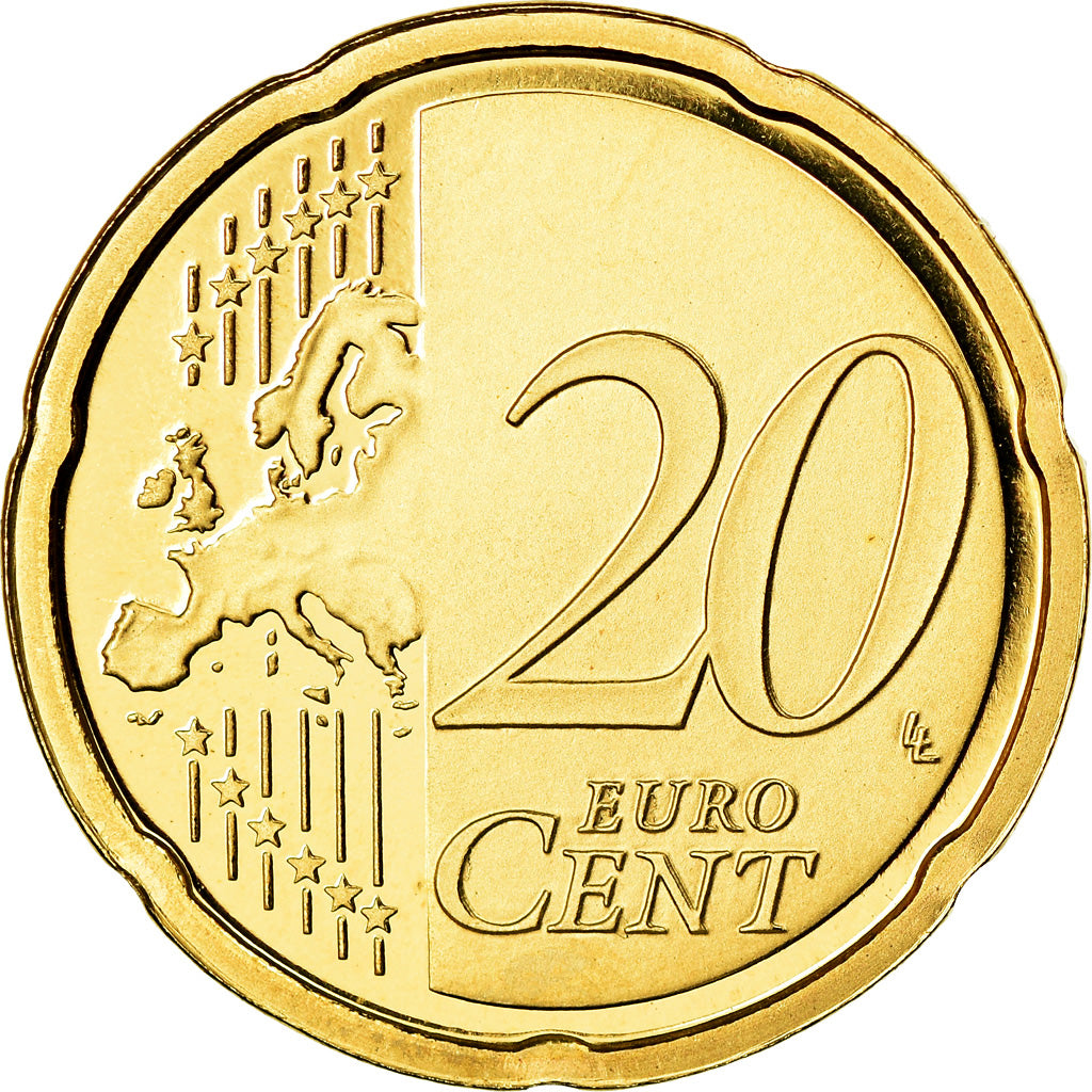 Vatikanstadt, 20 Euro Cent, 2008, BU, STGL, Messing, KM:386