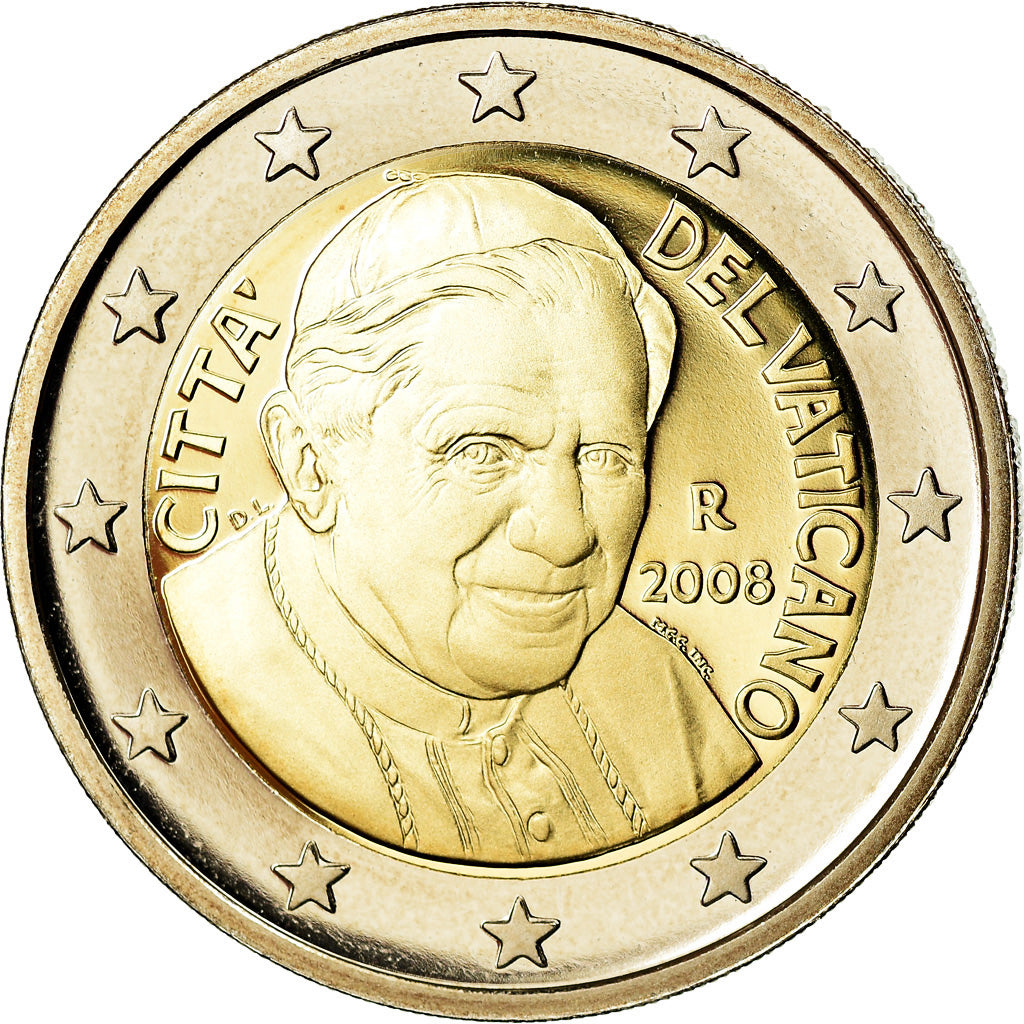 Vatikanstadt, 2 Euro, 2008, STGL, Bi-Metallic, KM:389