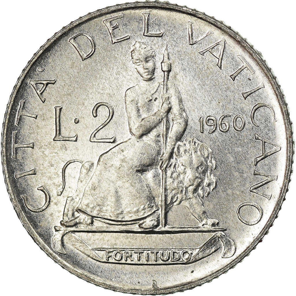 Monnaie, Cité du Vatican, John XXIII, 2 Lire, 1960, SPL, Aluminium, KM:59.1