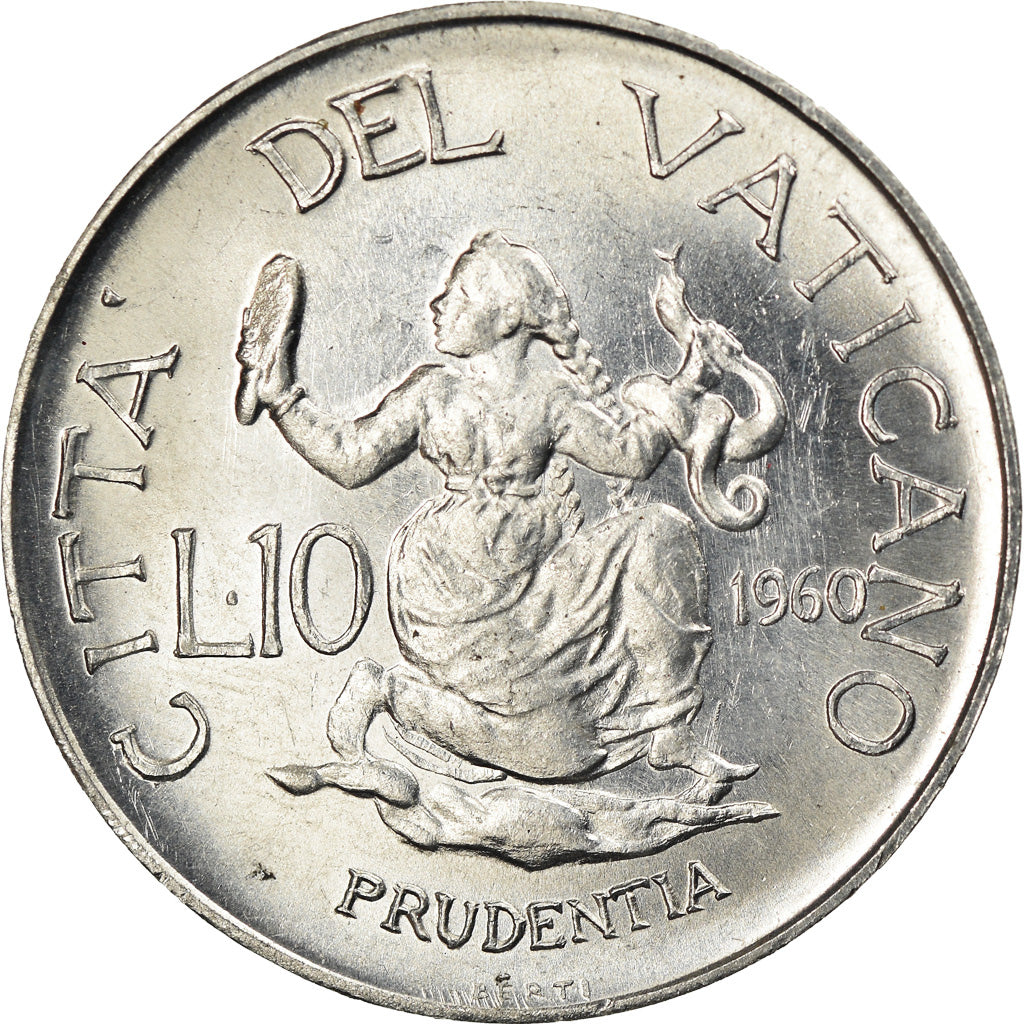 Moneta, CITTÀ DEL VATICANO, John XXIII, 10 Lire, 1960, SPL, Alluminio, KM:61.2