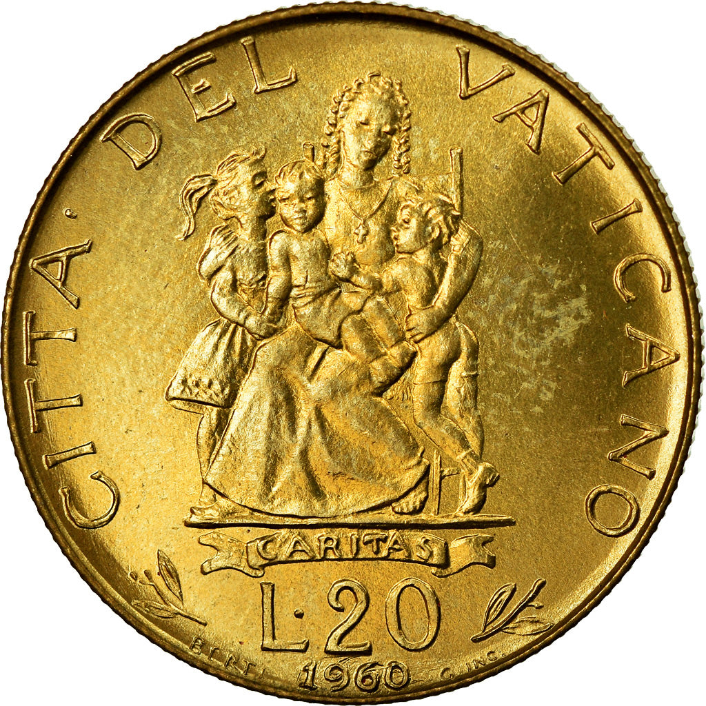 Monnaie, Cité du Vatican, John XXIII, 20 Lire, 1960, SPL, Aluminum-Bronze