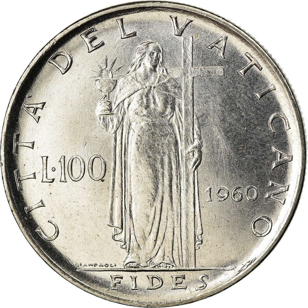 Moneta, CITTÀ DEL VATICANO, John XXIII, 100 Lire, 1960, Roma, SPL, Acciaio