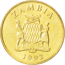 ZAMBIA, 5 Kwacha, 1992, KM #31, MS(63), Brass, 21, 3.54