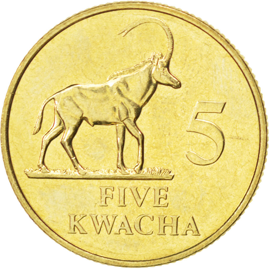ZAMBIA, 5 Kwacha, 1992, KM #31, MS(63), Brass, 21, 3.54