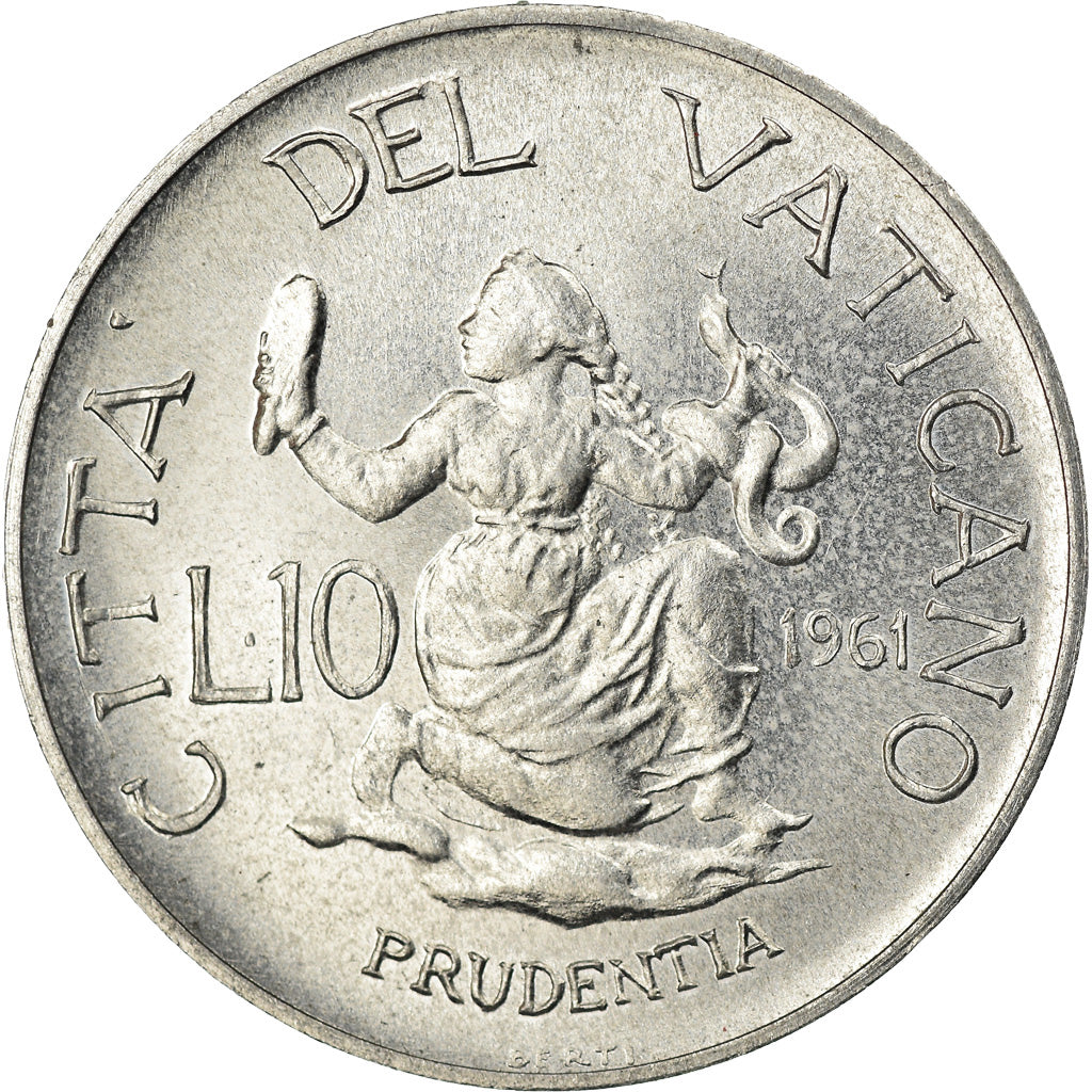 Monnaie, Cité du Vatican, John XXIII, 10 Lire, 1961, SPL, Aluminium, KM:61.2