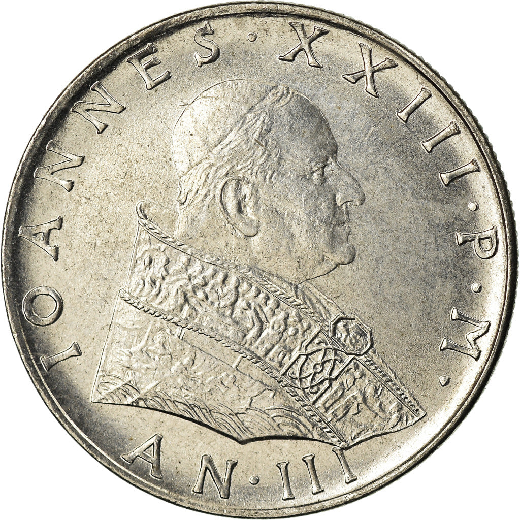 Münze, Vatikanstadt, John XXIII, 50 Lire, 1961, Roma, UNZ, Stainless Steel