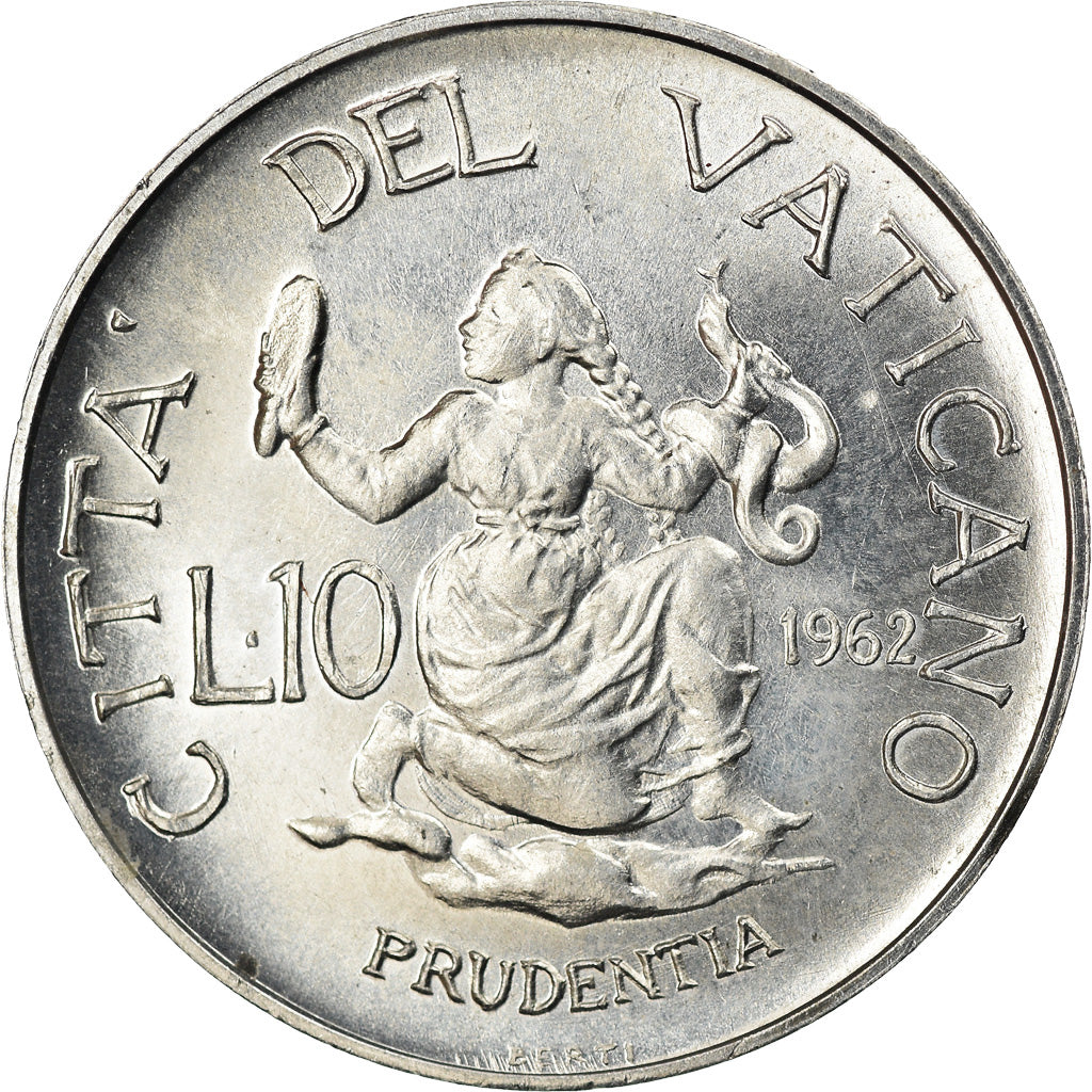 Moneta, CITTÀ DEL VATICANO, John XXIII, 10 Lire, 1962, SPL, Alluminio, KM:61.2