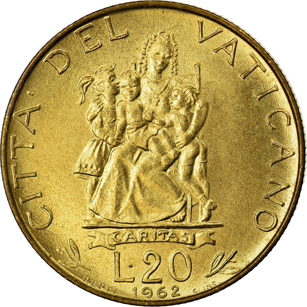 Moneta, PAŃSTWO WATYKAŃSKIE, John XXIII, 20 Lire, 1962, MS(63)