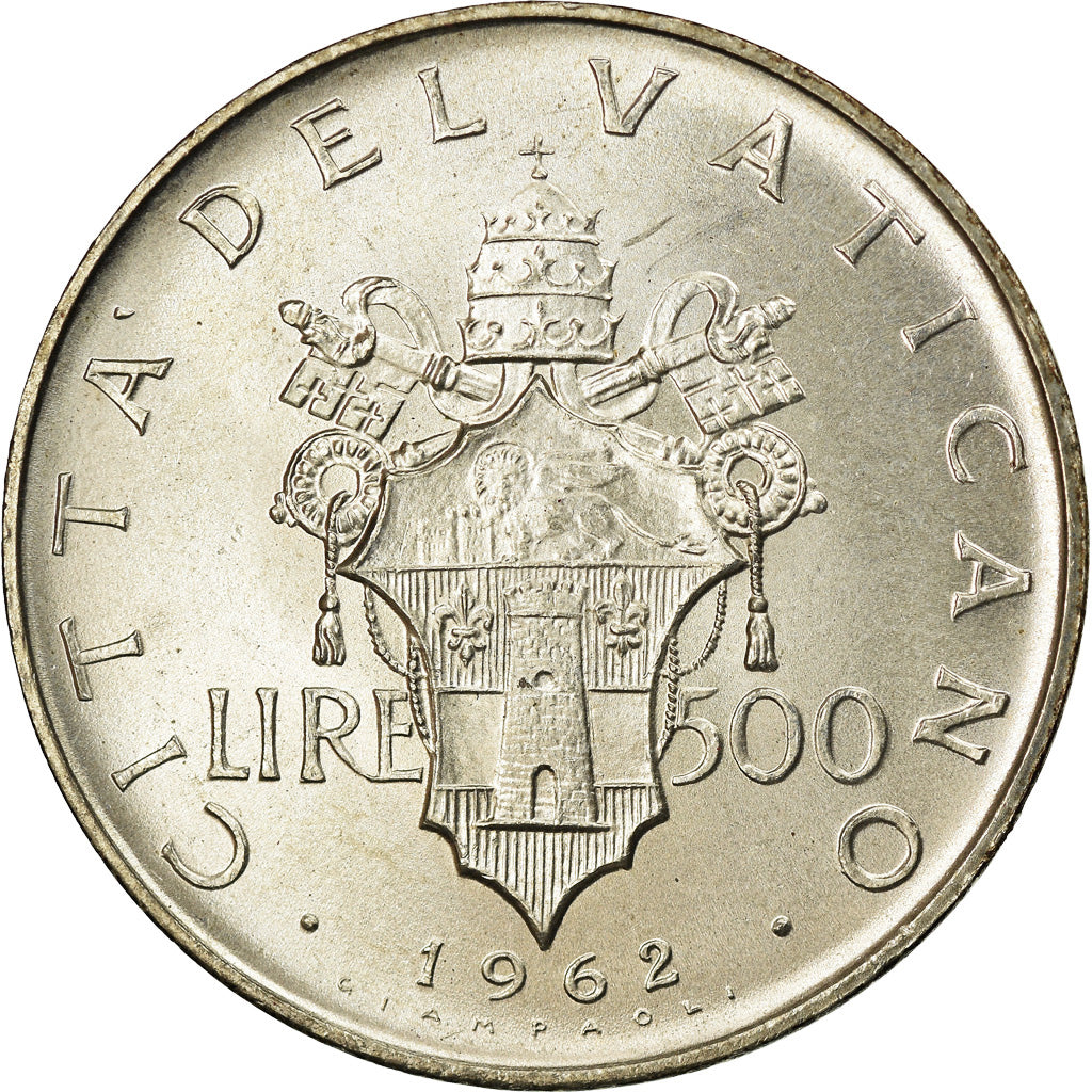 Monnaie, Cité du Vatican, John XXIII, 500 Lire, 1962, Roma, SPL, Argent