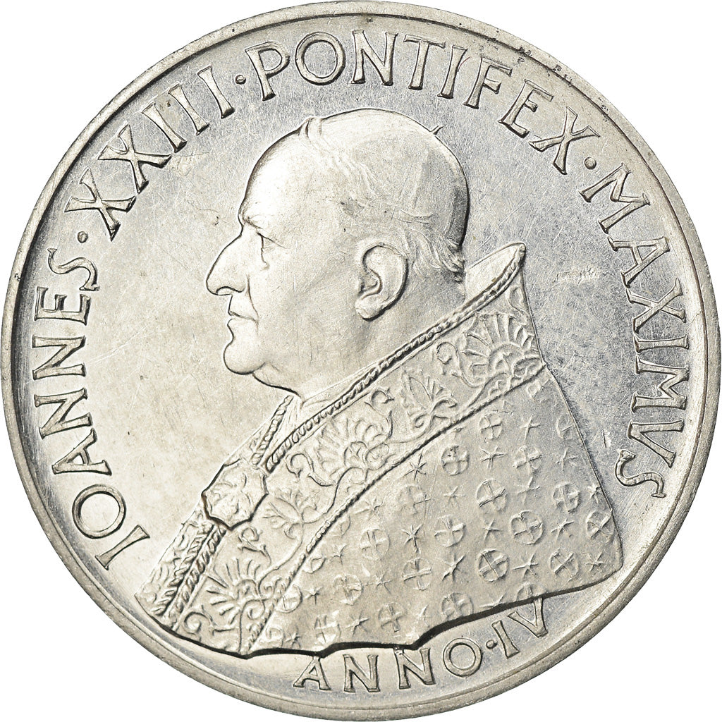 Moneta, PAŃSTWO WATYKAŃSKIE, John XXIII, 10 Lire, 1962, MS(63), Aluminium