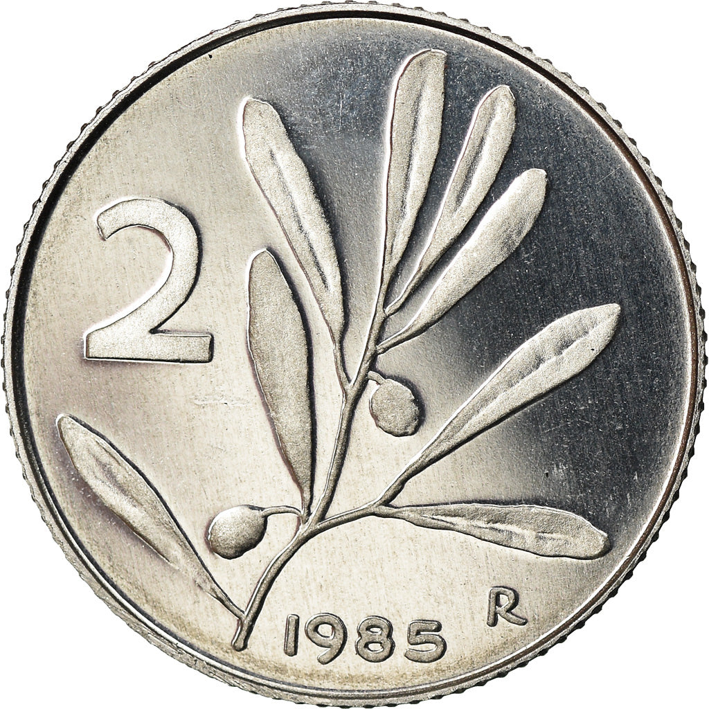 Monnaie, Italie, 2 Lire, 1985, Rome, Proof, FDC, Aluminium, KM:94
