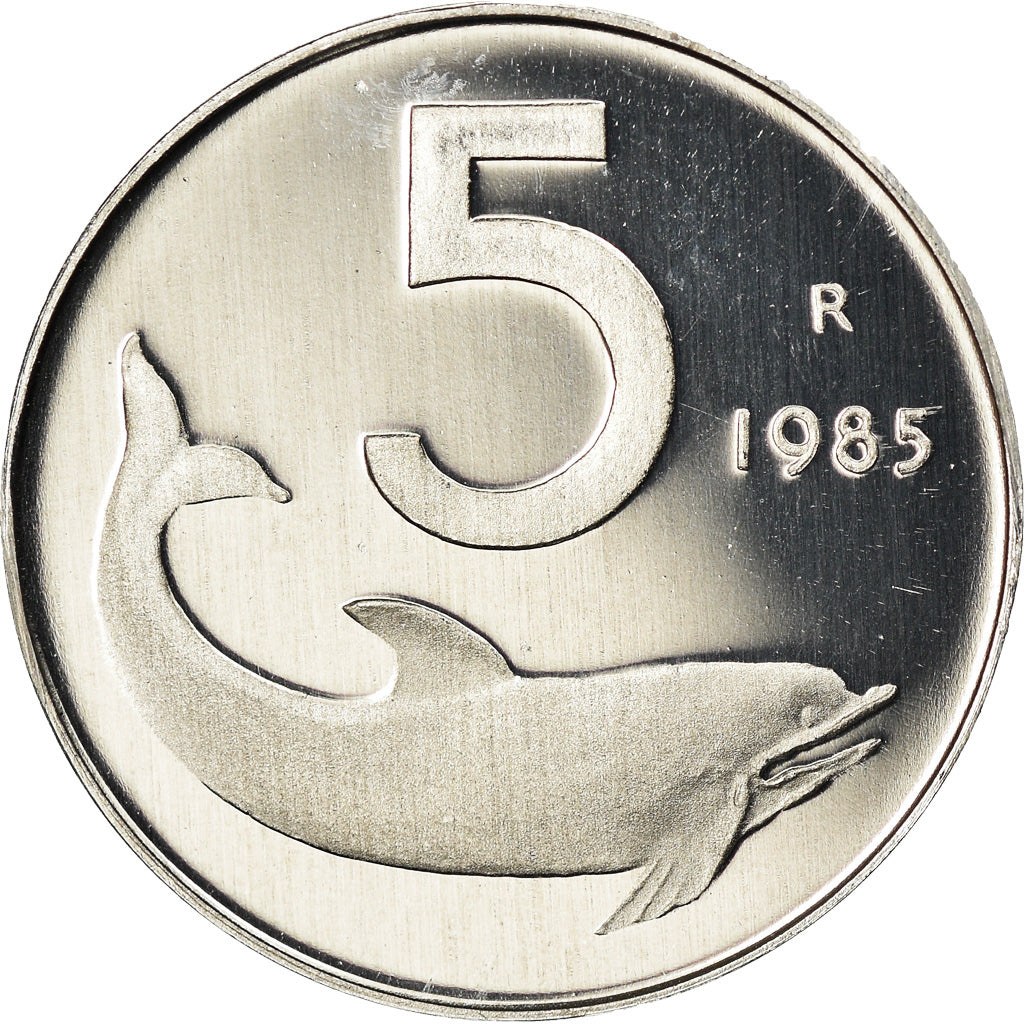 Moneta, Italia, 5 Lire, 1985, Rome, Proof, FDC, Alluminio, KM:92