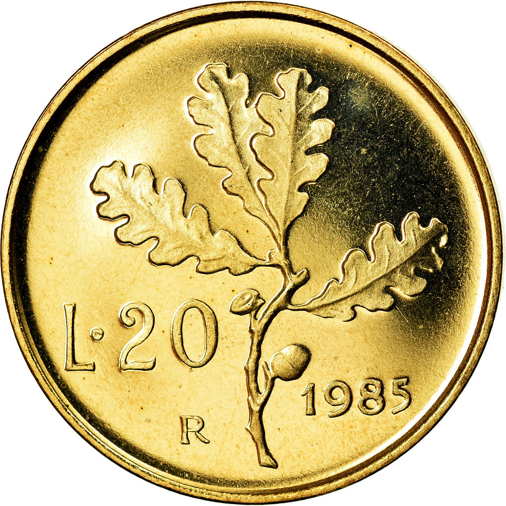 Monnaie, Italie, 20 Lire, 1985, Rome, Proof, FDC, Aluminum-Bronze, KM:97.2