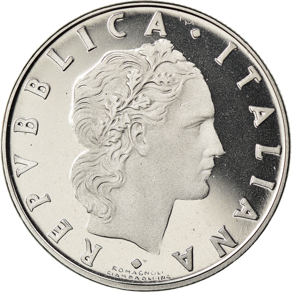 Münze, Italien, 50 Lire, 1985, Rome, Proof, STGL, Stainless Steel, KM:95.1