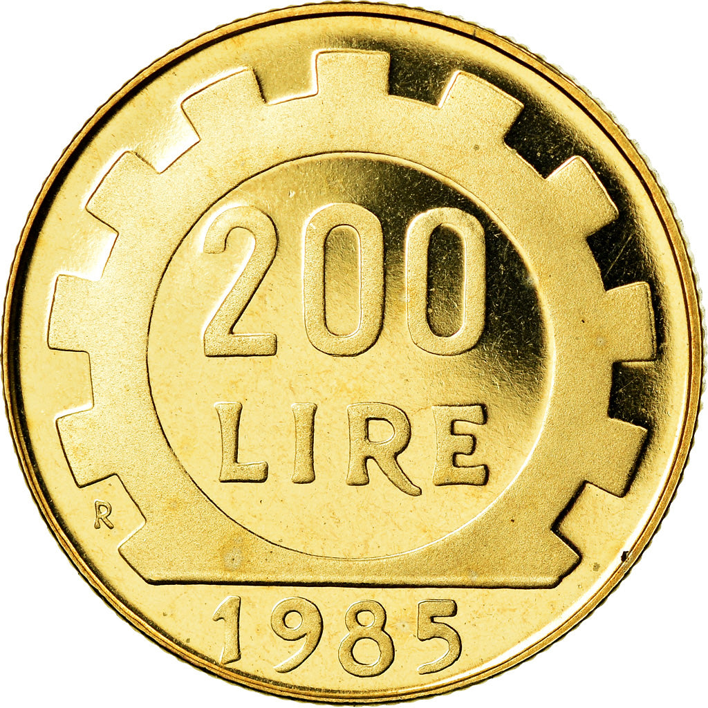 Monnaie, Italie, 200 Lire, 1985, Rome, Proof, FDC, Aluminum-Bronze, KM:105