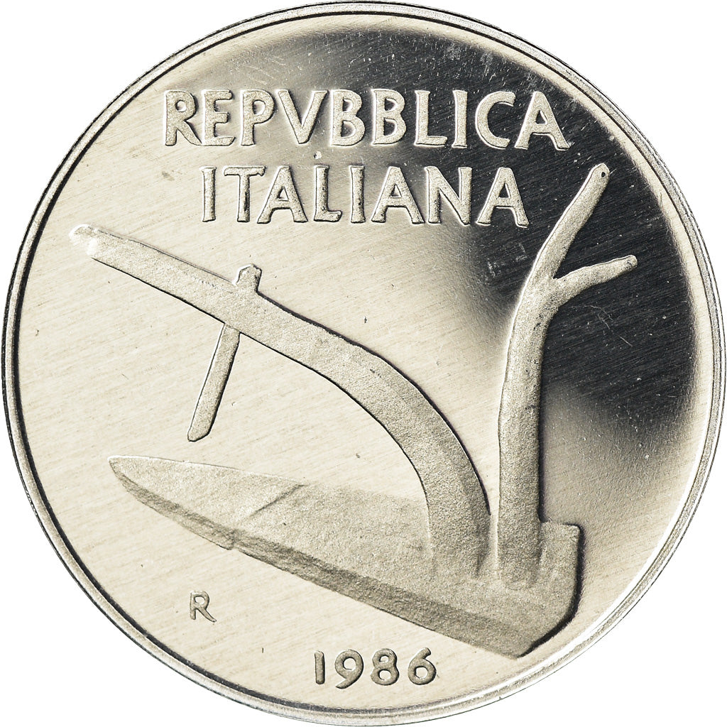 Monnaie, Italie, 10 Lire, 1986, Rome, Proof, FDC, Aluminium, KM:93