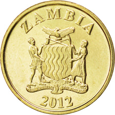 ZAMBIA, 10 Ngwee, 2012, KM #206, MS(63), Brass plated steel, 3.03
