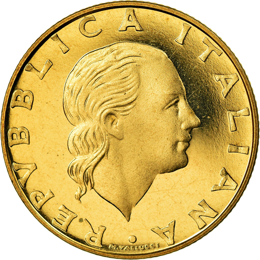 Moeda, Itália, 200 Lire, 1986, Rome, Proof, MS(65-70), Alumínio-Bronze, KM:105
