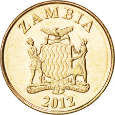 ZAMBIA, 50 Ngwee, 2012, KM #208, MS(63), Brass plated steel, 3.54