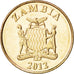 ZAMBIA, 50 Ngwee, 2012, KM #208, MS(63), Brass plated steel, 3.54