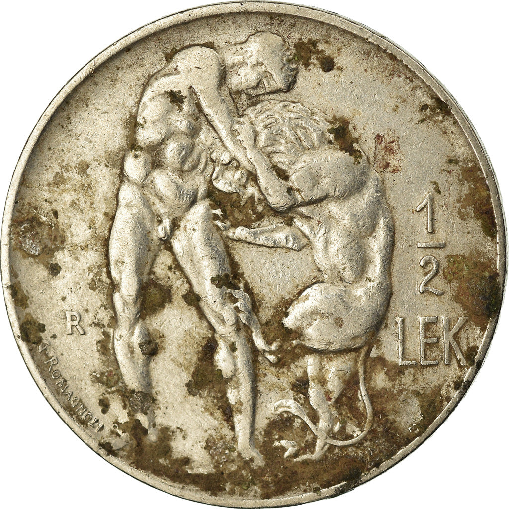 Moneta, Albania, 1/2 Lek, 1926, Rome, BB, Nichel, KM:4