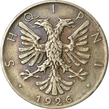Münze, Albania, 1/2 Lek, 1926, Rome, SS, Nickel, KM:4