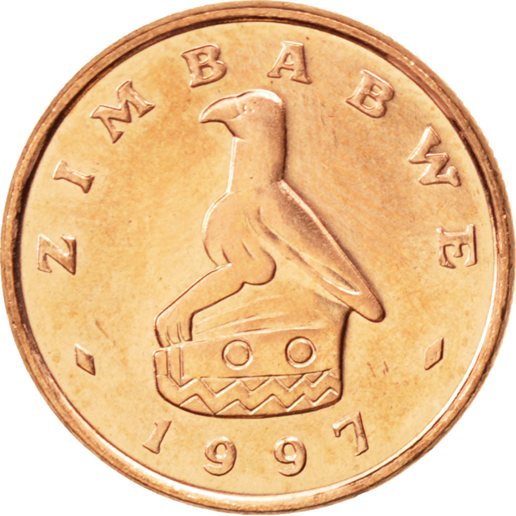 Coin, Zimbabwe, Cent, 1997, MS(63), Bronze Plated Steel, KM:1a