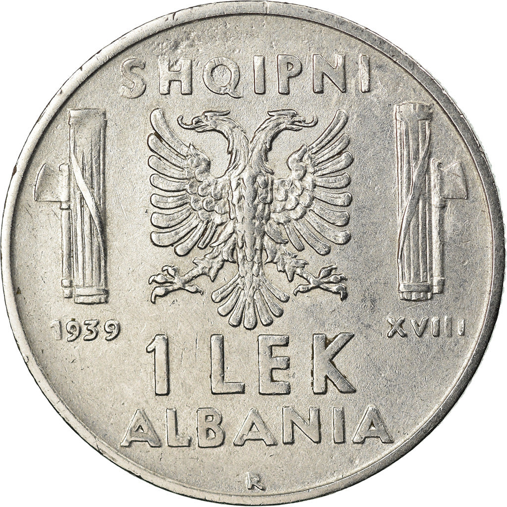Münze, Albania, Vittorio Emanuele III, Lek, 1939, Rome, VZ+, Stainless Steel