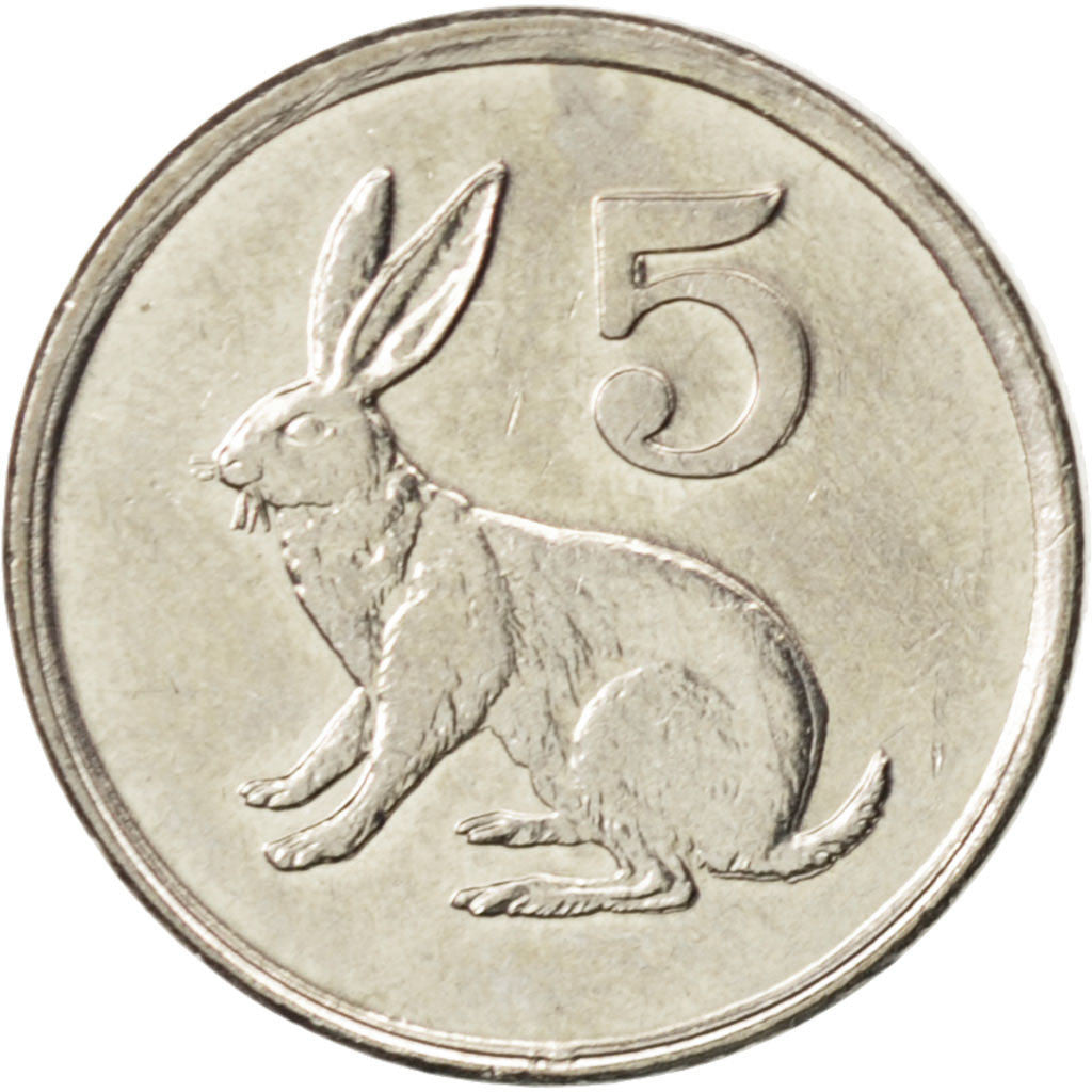 Coin, Zimbabwe, 5 Cents, 1997, MS(63), Copper-nickel, KM:2