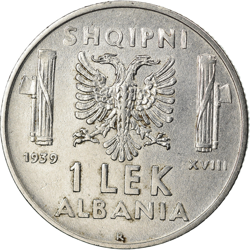 Munten, Albanië, Vittorio Emanuele III, Lek, 1939, Rome, PR+, Stainless Steel