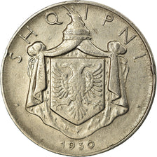 Moneta, Albania, Zog I, 1/2 Lek, 1930, BB, Nichel, KM:13