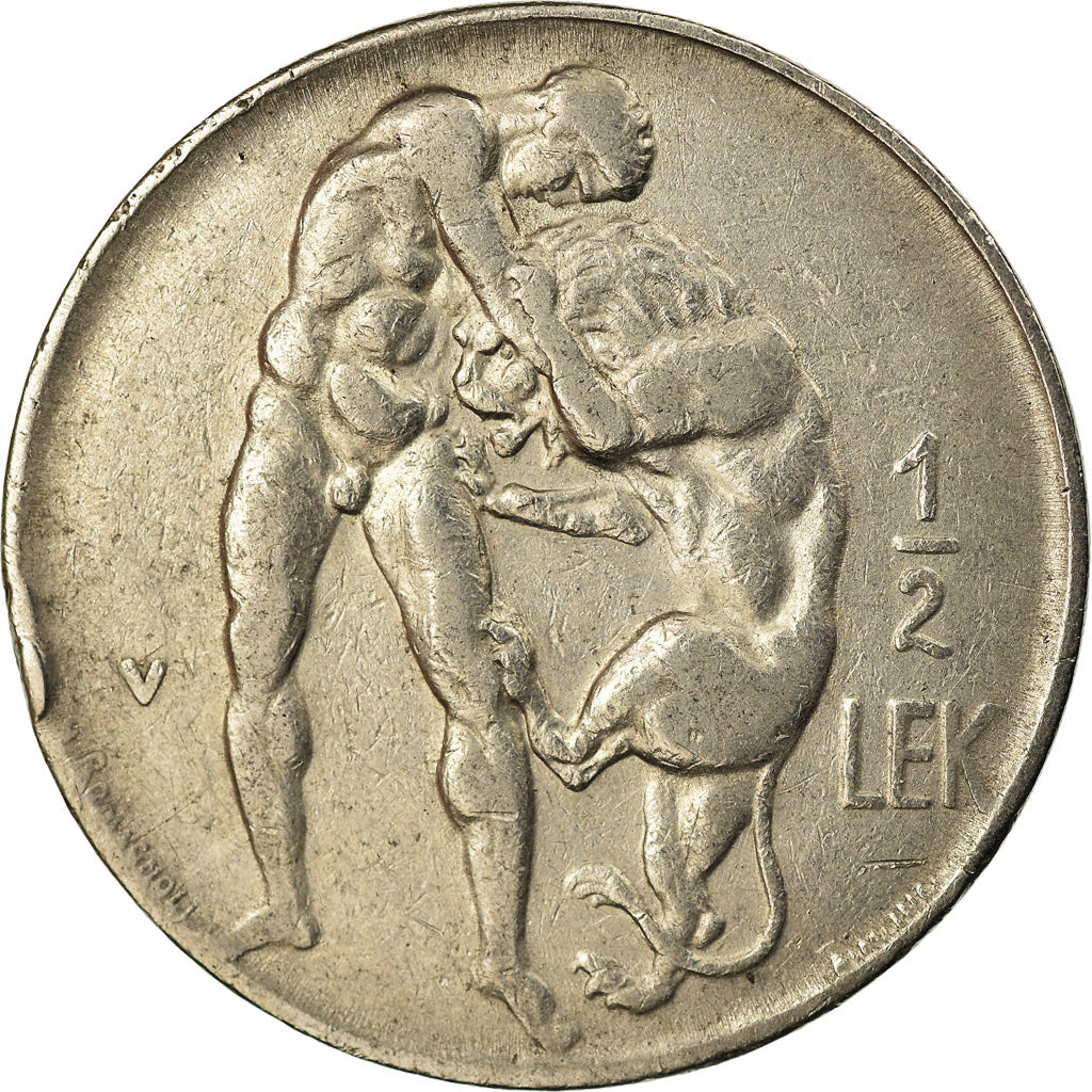 Moneta, Albania, Zog I, 1/2 Lek, 1930, BB, Nichel, KM:13