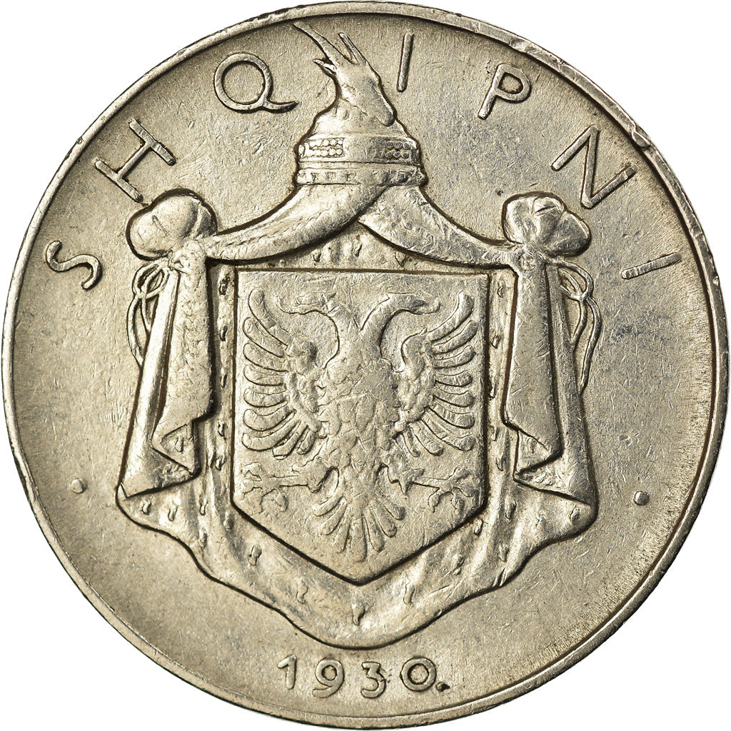 Monnaie, Albania, Zog I, 1/2 Lek, 1930, TTB, Nickel, KM:13