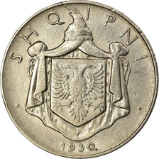 Monnaie, Albania, Zog I, 1/2 Lek, 1930, TTB, Nickel, KM:13