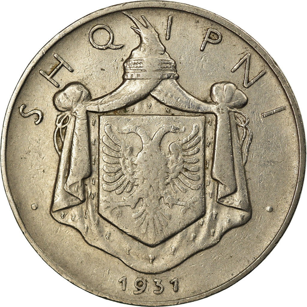 Monnaie, Albania, Zog I, 1/2 Lek, 1931, TTB, Nickel, KM:13