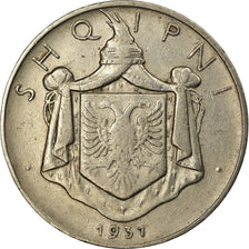Monnaie, Albania, Zog I, 1/2 Lek, 1931, TTB, Nickel, KM:13