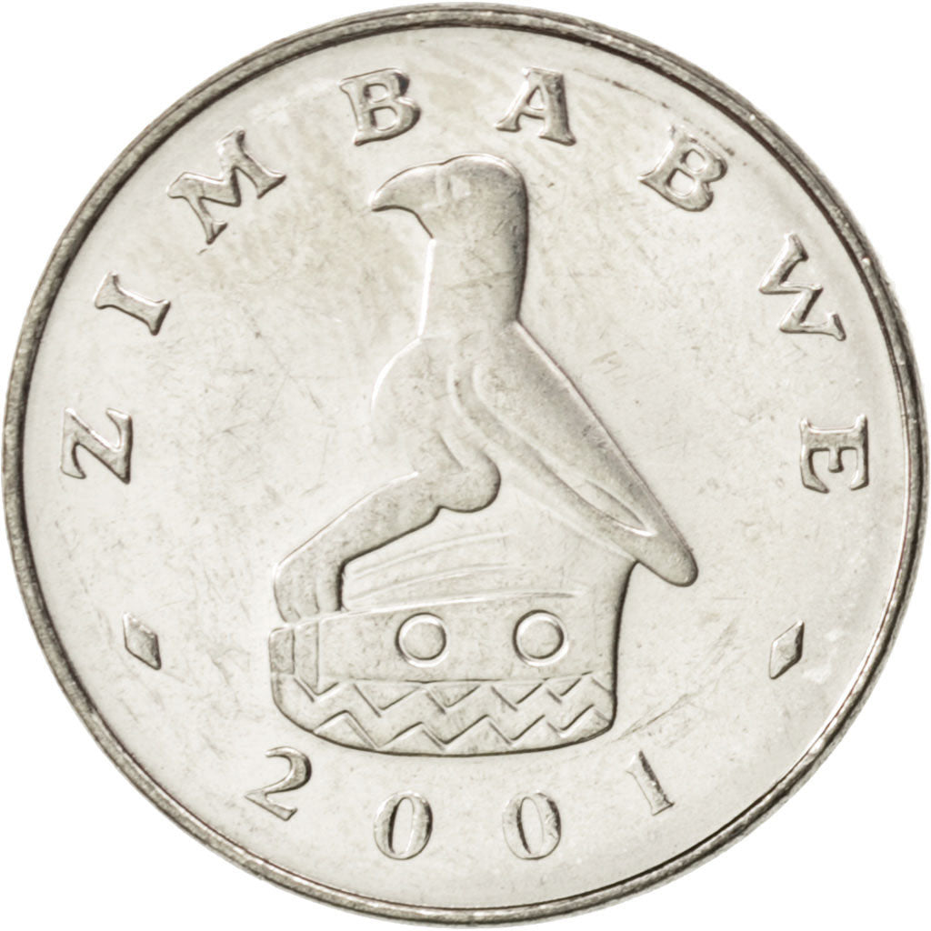 Coin, Zimbabwe, 10 Cents, 2001, MS(63), Nickel plated steel, KM:3a