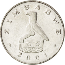 Coin, Zimbabwe, 10 Cents, 2001, MS(63), Nickel plated steel, KM:3a