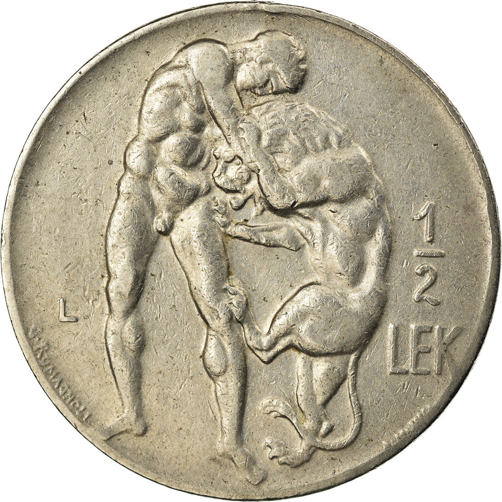 Monnaie, Albania, Zog I, 1/2 Lek, 1931, TTB+, Nickel, KM:13