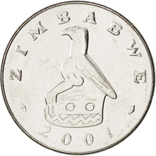 ZIMBABWE, 50 Cents, 2001, Harare, KM #5a, MS(63), Nickel Plated Steel, 26, 7.52