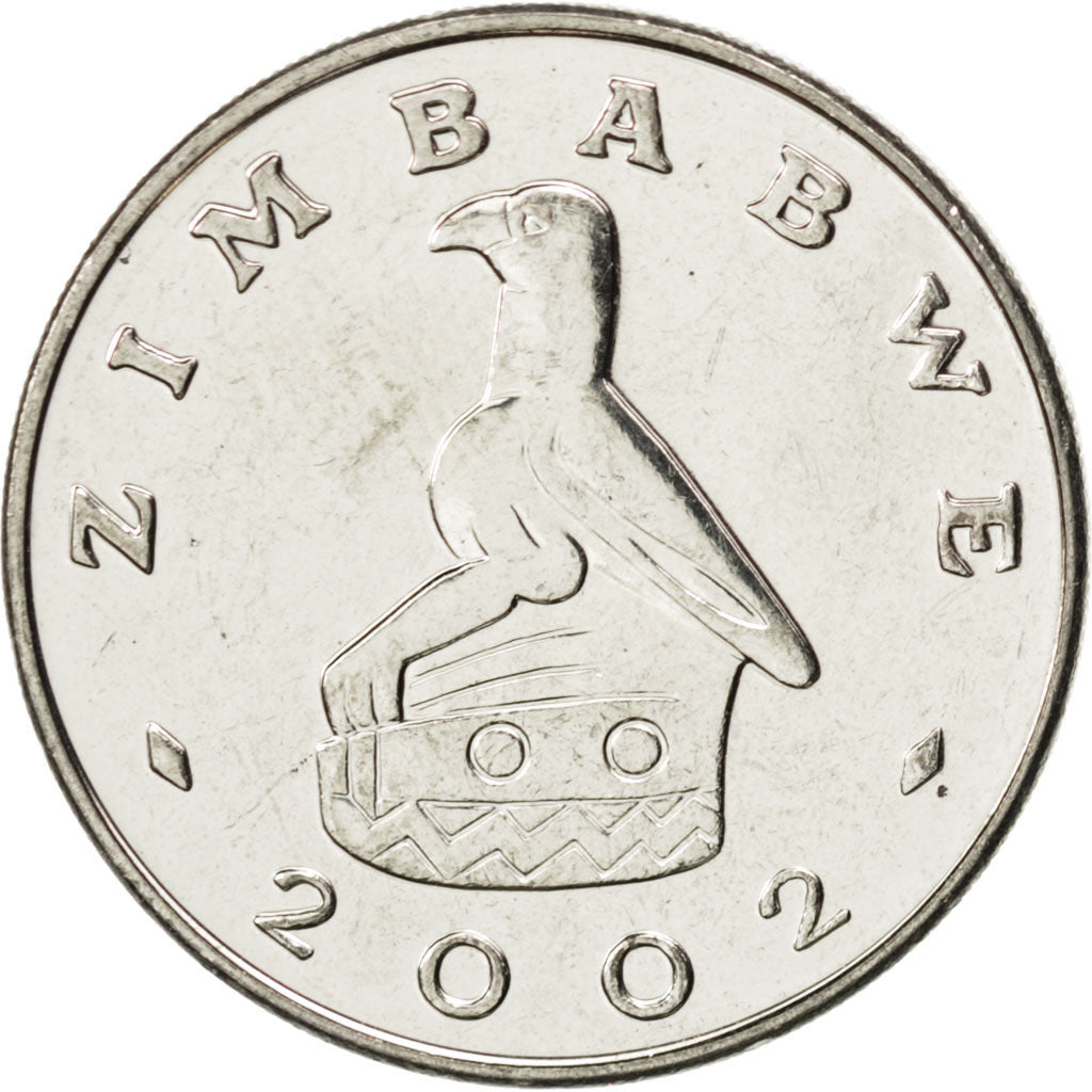 ZIMBABWE, Dollar, 2002, Harare, KM #6a, MS(63), Nickel Plated Steel, 29, 10.01