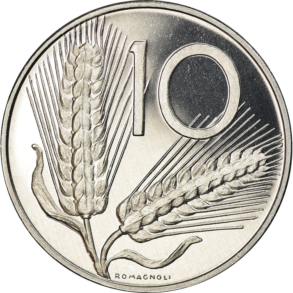 Moneta, Włochy, 10 Lire, 1988, Rome, Proof, MS(65-70), Aluminium, KM:93