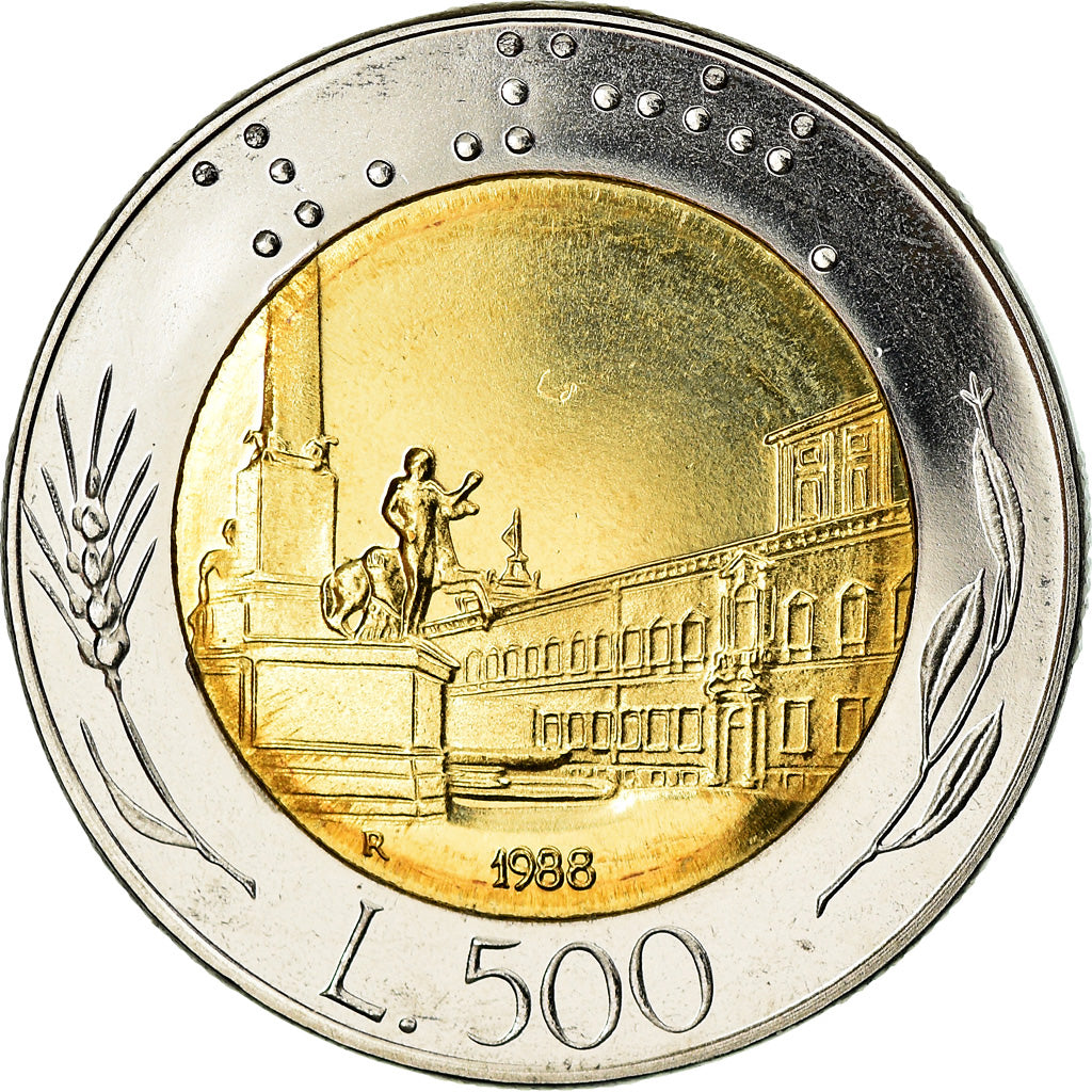 Moneta, Italia, 500 Lire, 1988, Rome, Proof, FDC, Bi-metallico, KM:111