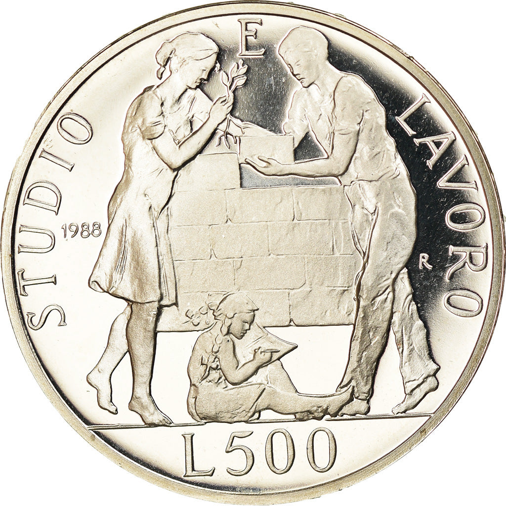 Münze, Italien, 500 Lire, 1988, Rome, Proof, STGL, Silber, KM:144