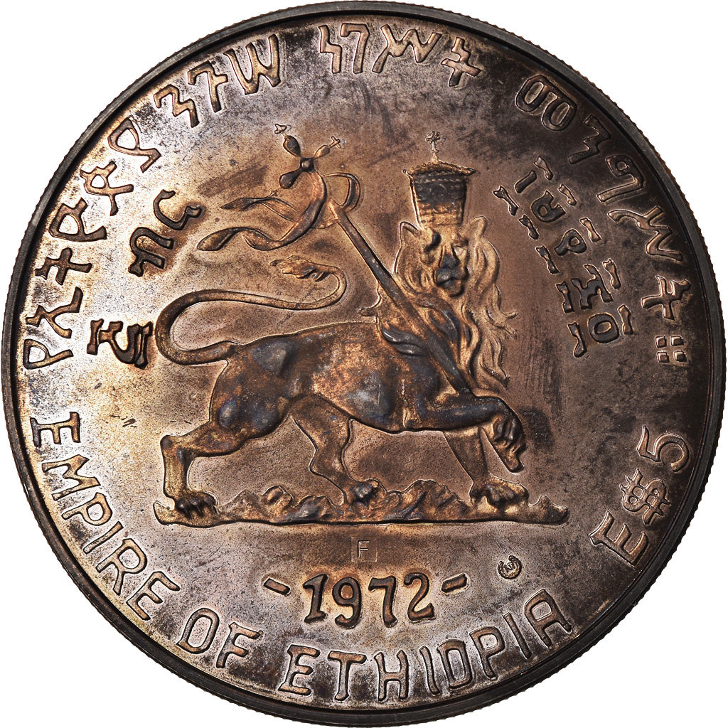 Coin, Ethiopia, Haile Selassie, 5 Dollars, 1972, MS(65-70), Silver, KM:48
