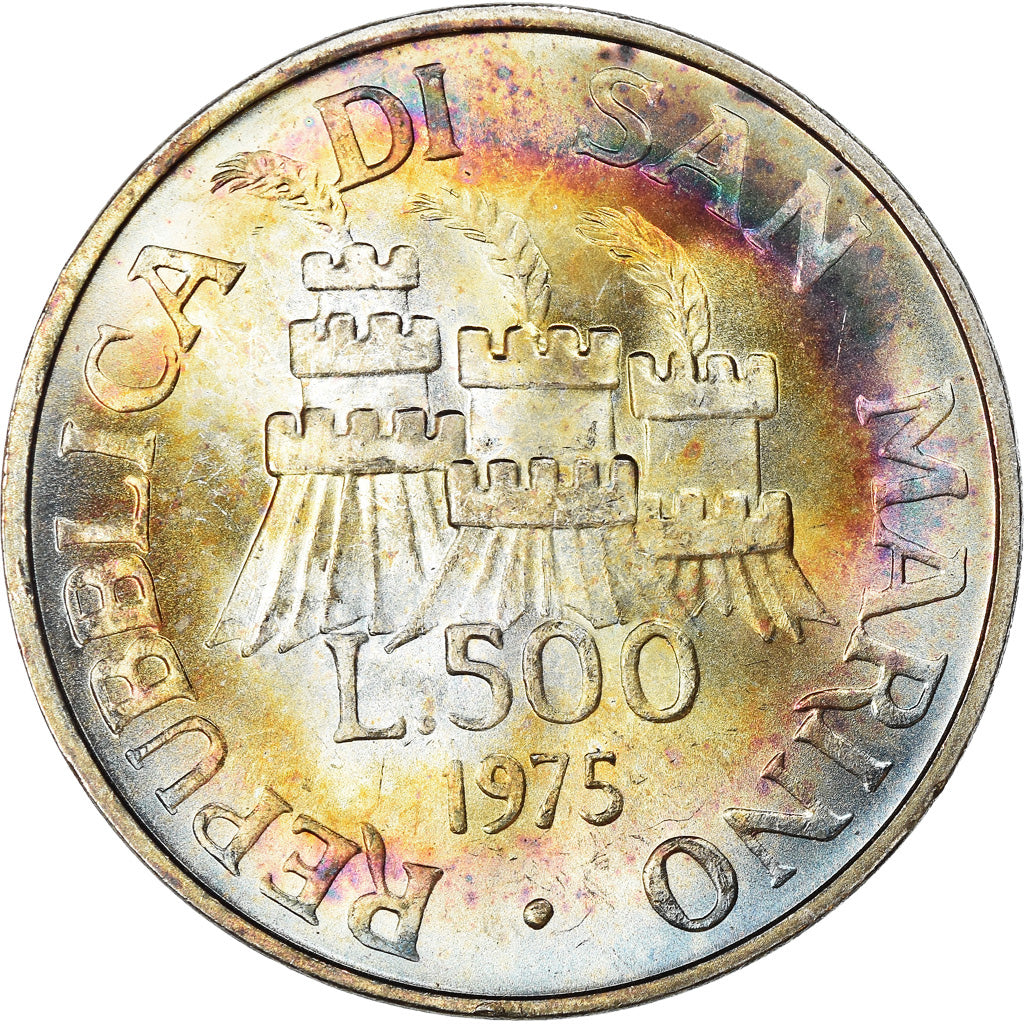 Moneta, San Marino, 500 Lire, 1975, SPL, Argento, KM:48