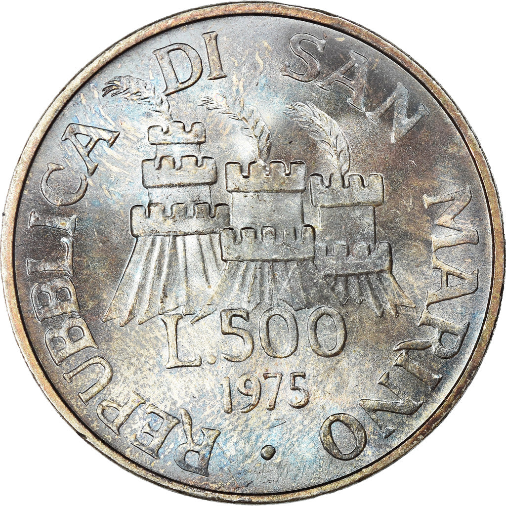 Moneta, San Marino, 500 Lire, 1975, SPL, Argento, KM:48